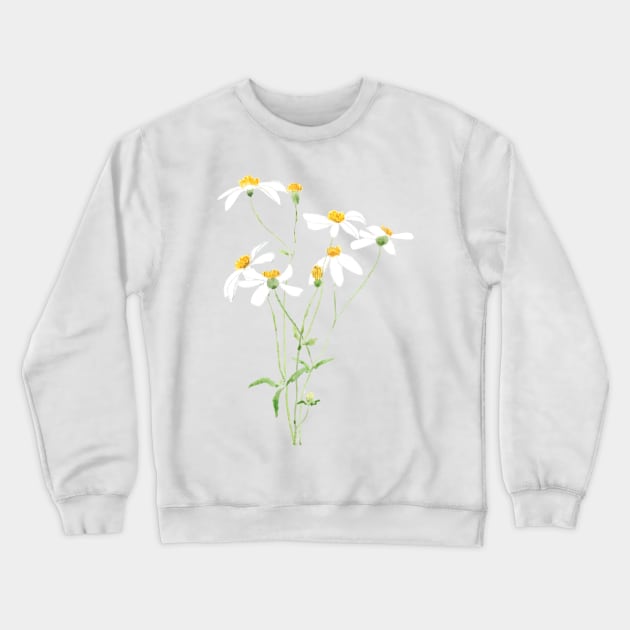 white black jack flowers 2 Crewneck Sweatshirt by colorandcolor